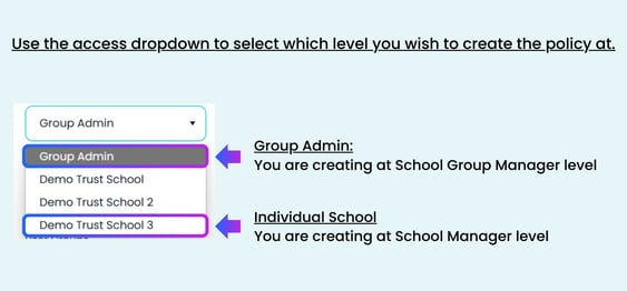 Access level drop down graphic