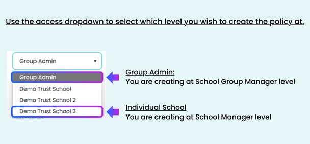 Access level drop down graphic