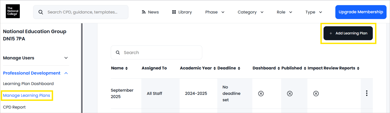 How to create a Learning Plan and assign training to staff